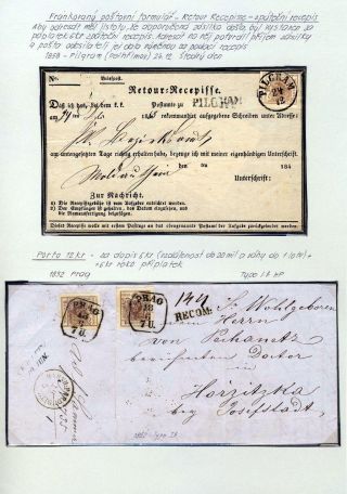 AUSTRIA 1850-1858, FRANKING AND POSTMARKS – sheet 27