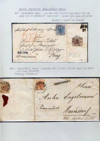 AUSTRIA 1850-1858, FRANKING AND POSTMARKS – sheet 29