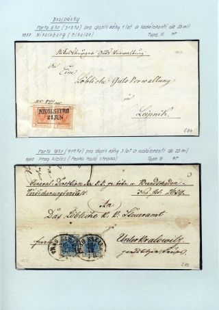 AUSTRIA 1850-1858, FRANKING AND POSTMARKS – sheet 30