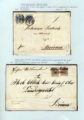 AUSTRIA 1850-1858, FRANKING AND POSTMARKS – sheet 31