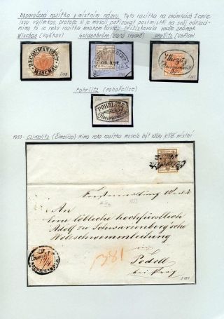 AUSTRIA 1850-1858, FRANKING AND POSTMARKS – sheet 34