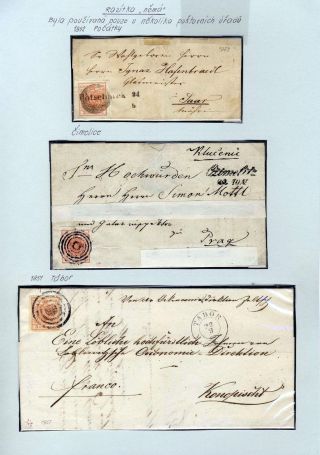 AUSTRIA 1850-1858, FRANKING AND POSTMARKS – sheet 35