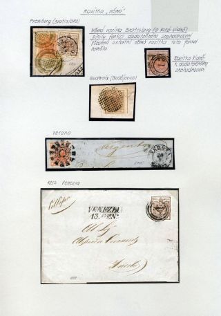 AUSTRIA 1850-1858, FRANKING AND POSTMARKS – sheet 36