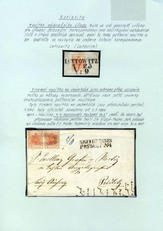 AUSTRIA 1850-1858, FRANKING AND POSTMARKS – sheet 37