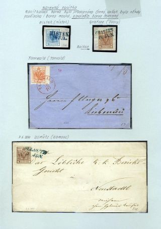 AUSTRIA 1850-1858, FRANKING AND POSTMARKS – sheet 38