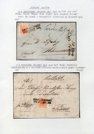 AUSTRIA 1850-1858, FRANKING AND POSTMARKS – sheet 40