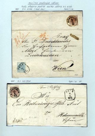 AUSTRIA 1850-1858, FRANKING AND POSTMARKS – sheet 44