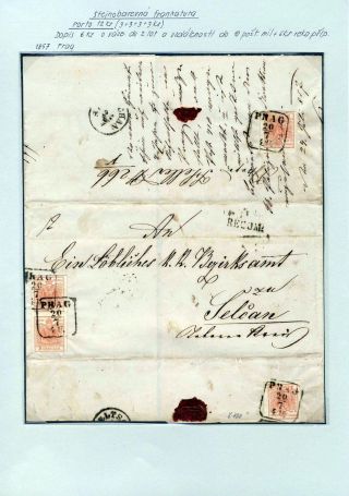 AUSTRIA 1850-1858, FRANKING AND POSTMARKS – sheet 48