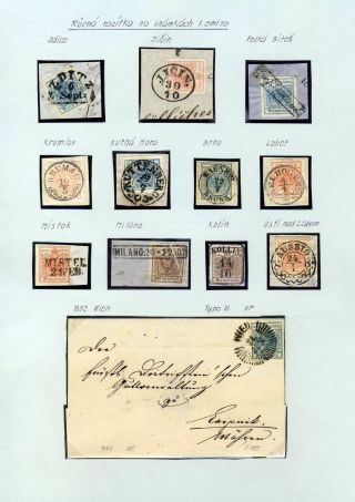 AUSTRIA 1850-1858, FRANKING AND POSTMARKS – sheet 49
