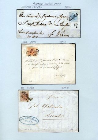 AUSTRIA 1850-1858, FRANKING AND POSTMARKS – sheet 50