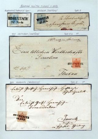 AUSTRIA 1850-1858, FRANKING AND POSTMARKS – sheet 53