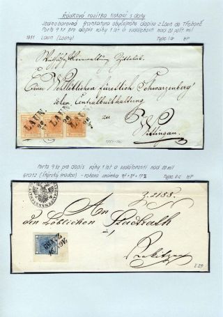 AUSTRIA 1850-1858, FRANKING AND POSTMARKS – sheet 54