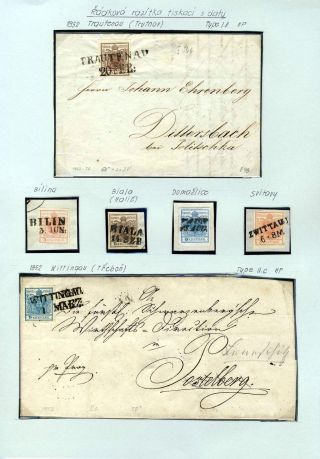 AUSTRIA 1850-1858, FRANKING AND POSTMARKS – sheet 55