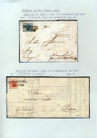 AUSTRIA 1850-1858, FRANKING AND POSTMARKS – sheet 57