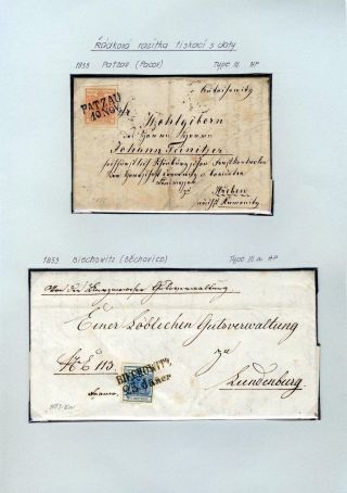 AUSTRIA 1850-1858, FRANKING AND POSTMARKS – sheet 58