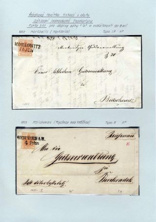 AUSTRIA 1850-1858, FRANKING AND POSTMARKS – sheet 62