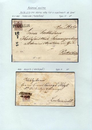AUSTRIA 1850-1858, FRANKING AND POSTMARKS – sheet 63