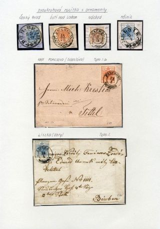 AUSTRIA 1850-1858, FRANKING AND POSTMARKS – sheet 65