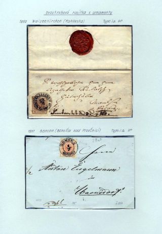 AUSTRIA 1850-1858, FRANKING AND POSTMARKS – sheet 68