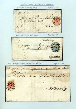AUSTRIA 1850-1858, FRANKING AND POSTMARKS – sheet 70