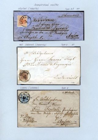 AUSTRIA 1850-1858, FRANKING AND POSTMARKS – sheet 71