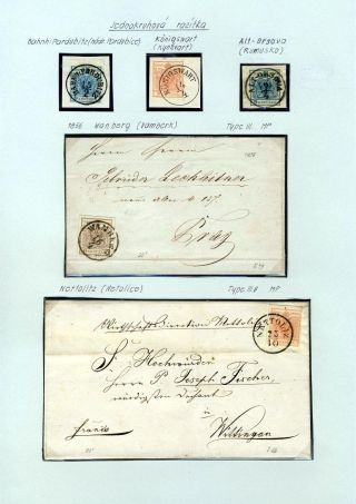 AUSTRIA 1850-1858, FRANKING AND POSTMARKS – sheet 72