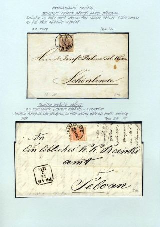 AUSTRIA 1850-1858, FRANKING AND POSTMARKS – sheet 73