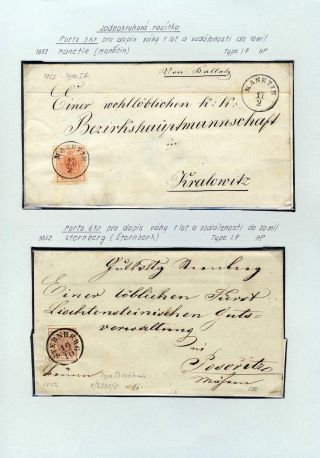 AUSTRIA 1850-1858, FRANKING AND POSTMARKS – sheet 74