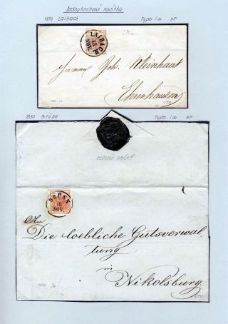 AUSTRIA 1850-1858, FRANKING AND POSTMARKS – sheet 75