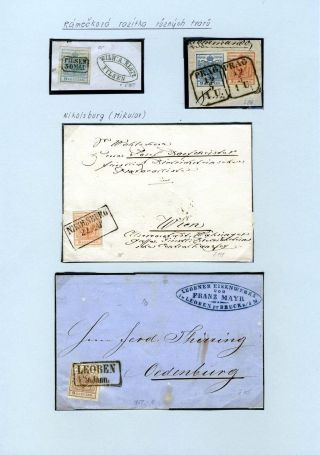 AUSTRIA 1850-1858, FRANKING AND POSTMARKS – sheet 76