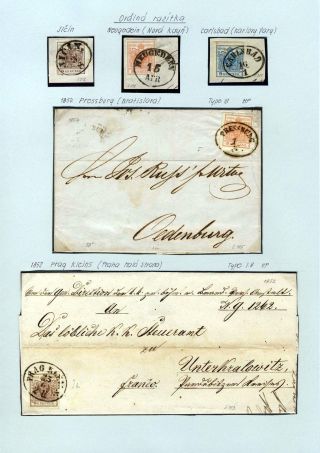 AUSTRIA 1850-1858, FRANKING AND POSTMARKS – sheet 78