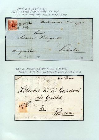 AUSTRIA 1850-1858, FRANKING AND POSTMARKS – sheet 80