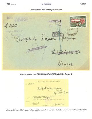 OSVOBOZENÍ JUGOSLÁVIE – list 92