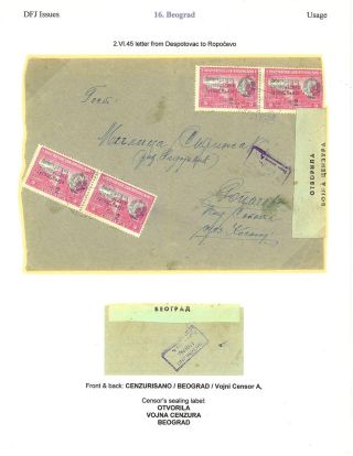 OSVOBOZENÍ JUGOSLÁVIE – list 94