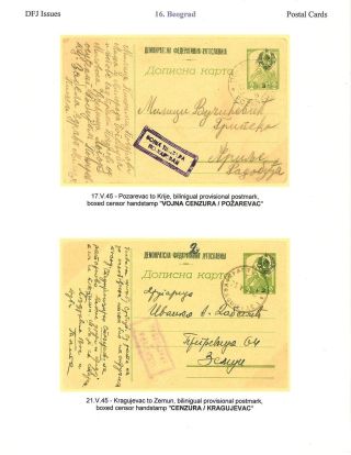 OSVOBOZENÍ JUGOSLÁVIE – list 96