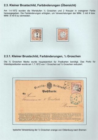 GERMAN EMPIRE STAMP ISSUE 1872-1874 - EAGLE AND SHIELD – sheet 18