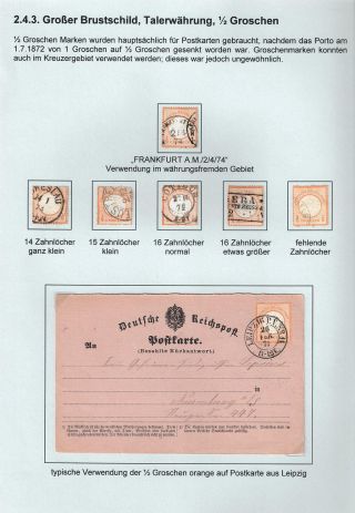 GERMAN EMPIRE STAMP ISSUE 1872-1874 - EAGLE AND SHIELD – sheet 26