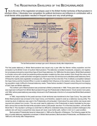 BETSCHUANALAND - EINSCHREIBENUMSCHÄGE – Blatt 1
