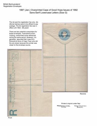 BETSCHUANALAND - EINSCHREIBENUMSCHÄGE – Blatt 7