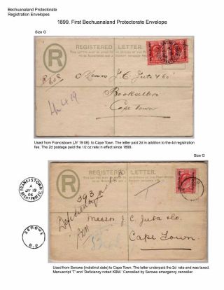 BETSCHUANALAND - EINSCHREIBENUMSCHÄGE – Blatt 47