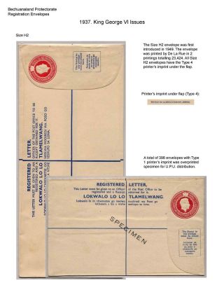 BETSCHUANALAND - EINSCHREIBENUMSCHÄGE – Blatt 71