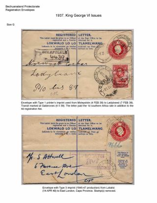 BETSCHUANALAND - EINSCHREIBENUMSCHÄGE – Blatt 72