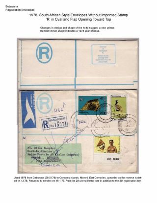 BETSCHUANALAND - EINSCHREIBENUMSCHÄGE – Blatt 85