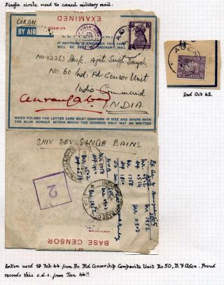 INDIA 1852-1946, BRITISH INDIA AND INDIA USED TO ABROAD – sheet 225