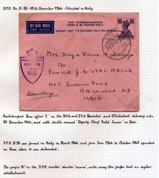 INDIA 1852-1946, BRITISH INDIA AND INDIA USED TO ABROAD – sheet 473