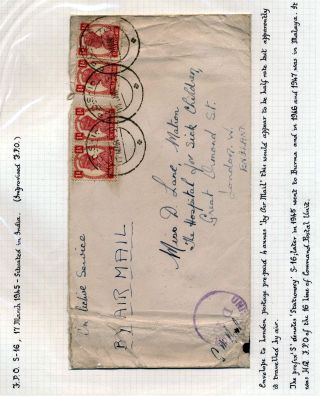INDIA 1852-1946, BRITISH INDIA AND INDIA USED TO ABROAD – sheet 477