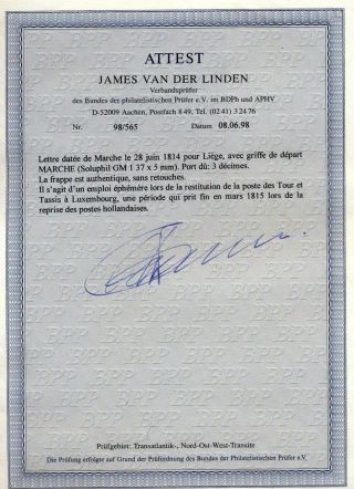 LUXEMBURG - VORPHILA: DIE POSTGESCHICHTE – Blatt 98