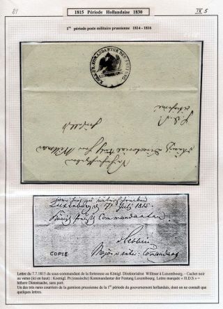 LUXEMBURG - VORPHILA: DIE POSTGESCHICHTE – Blatt 128