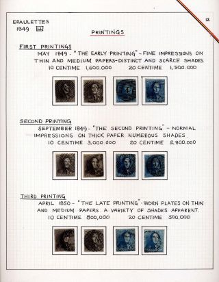 "EPAULETTES":  A SPECIALIZED STUDY OF BELGIUM`S FIRST POSTAGE STAMPS AND SUBSEQUENT ISSUES – sheet 12