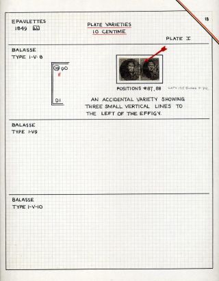 "EPAULETTES":  A SPECIALIZED STUDY OF BELGIUM`S FIRST POSTAGE STAMPS AND SUBSEQUENT ISSUES – sheet 18